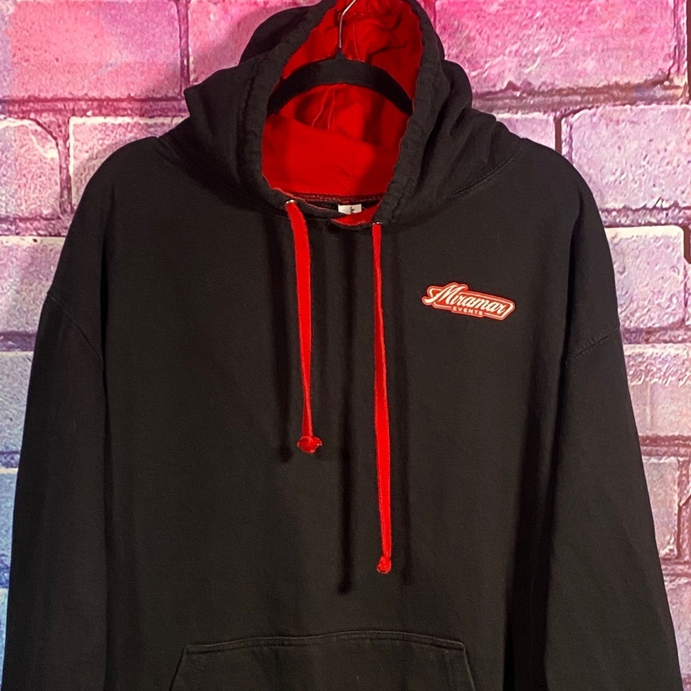 Just Hoods XL Black Graphic Hoodie Delivering Good Times Pullover Sweatshirt - Picture 4 of 15